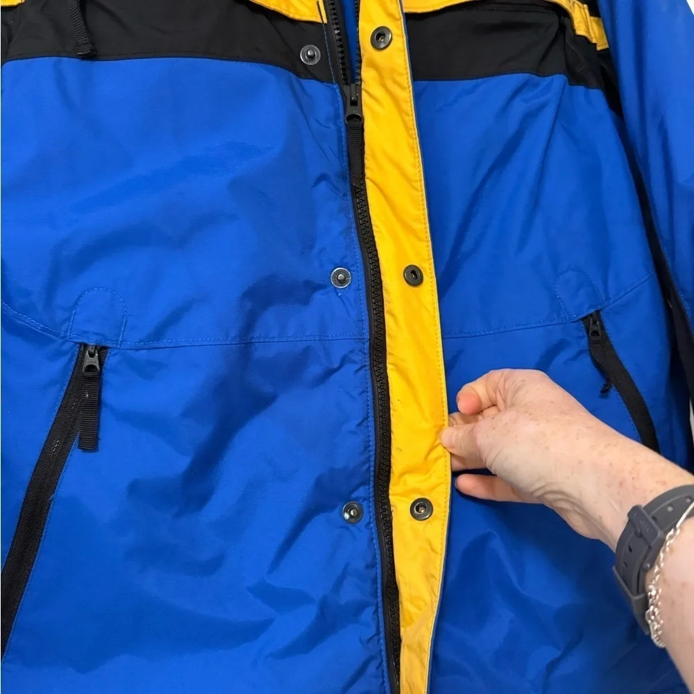 Columbia Youth 14/16 Zip/Snap Button Winter Thick Outdoor Jacket Blue Nylon